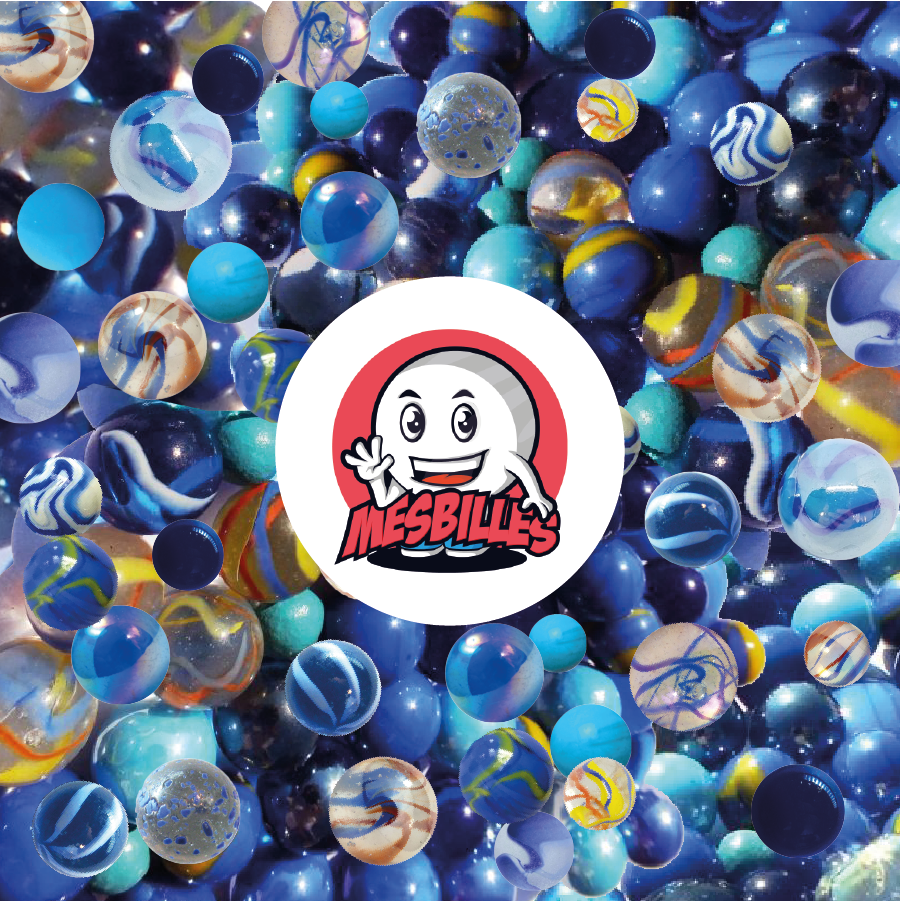 100 Murmeln Multi Blau