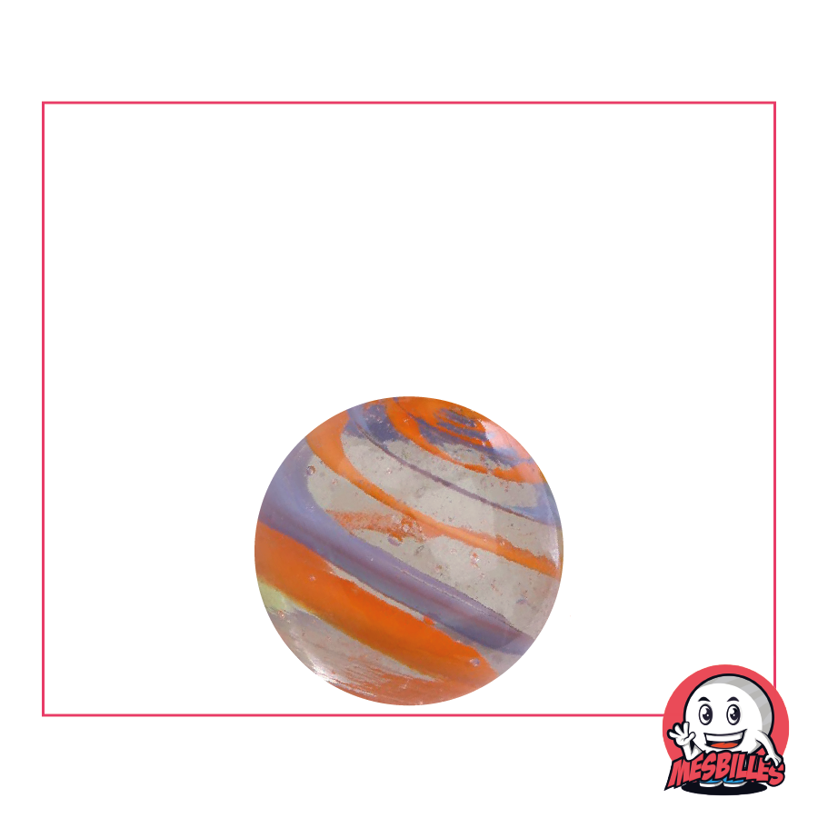 Kim'Play Cyclone Orange und Blau aus transluzentem Glas, 16 mm – Wetterkunde im Taschenformat von MesBilles