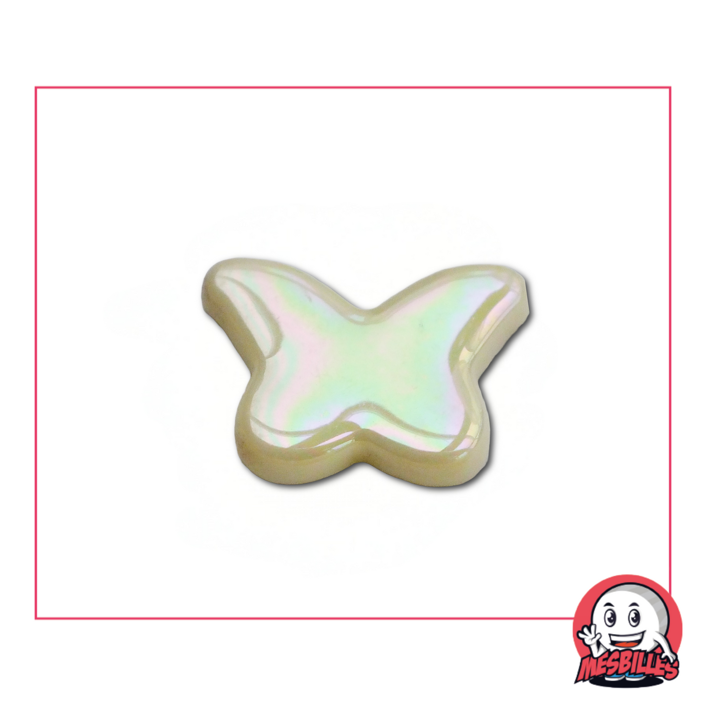 1 Schmetterlingsmurmel Beige Glänzend extra flach