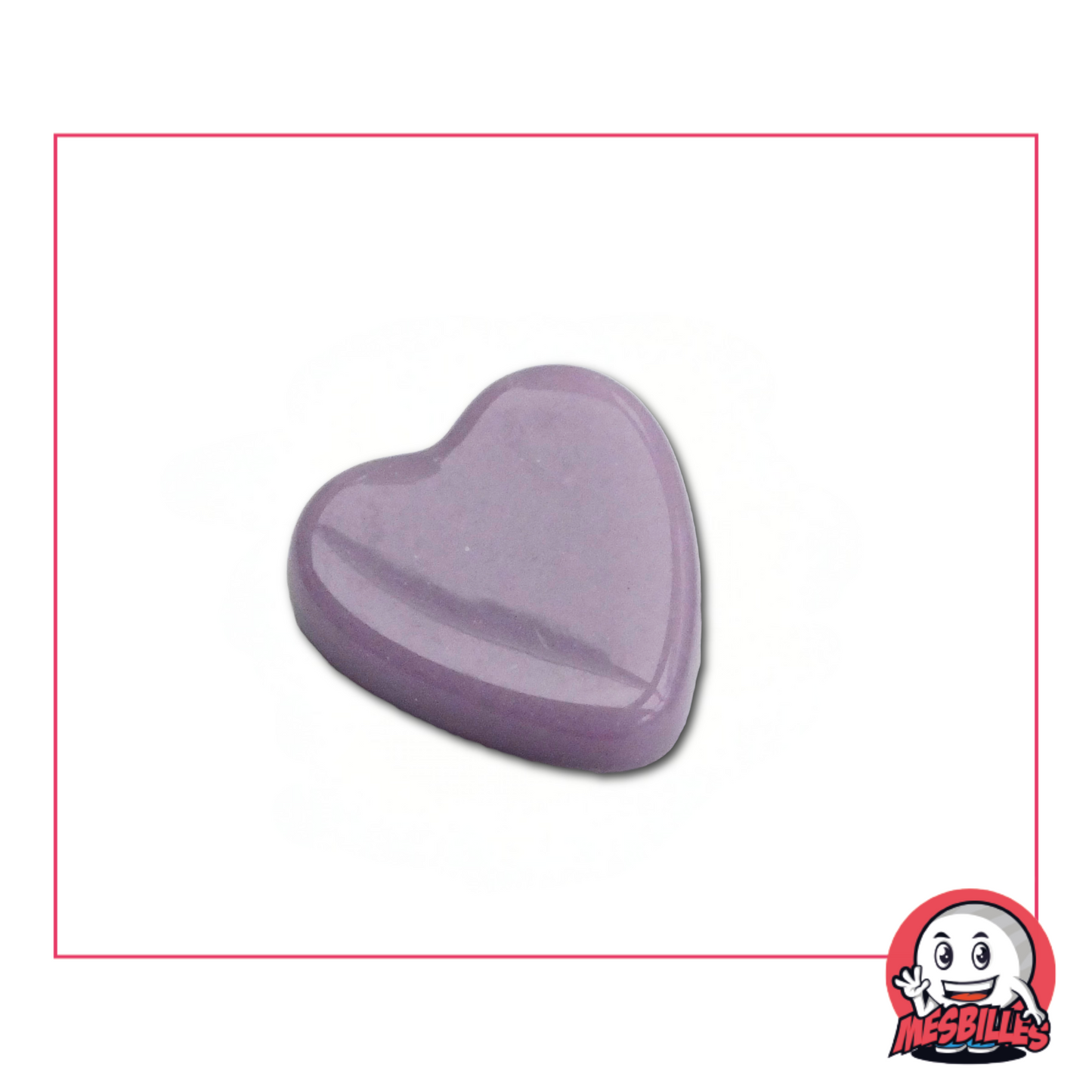 1 Herz Murmel Violett Perlmuttene extra flach