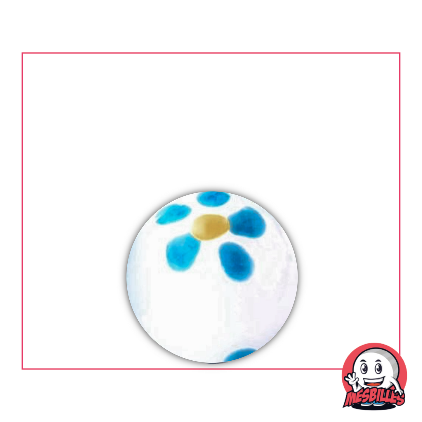 1 Murmeln Gänseblümchen Weiß und Blau 16 mm