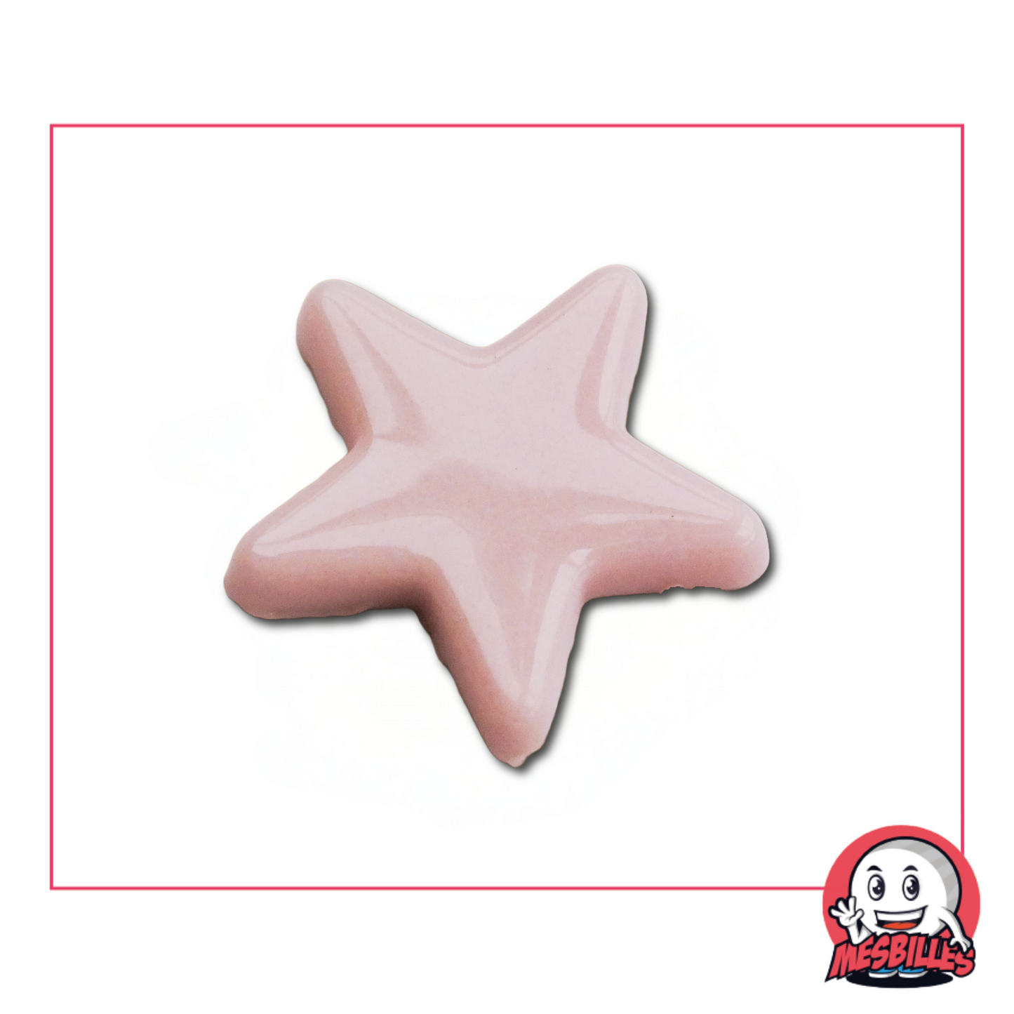 1 Murmeln Stern Perle Rosa extra flach