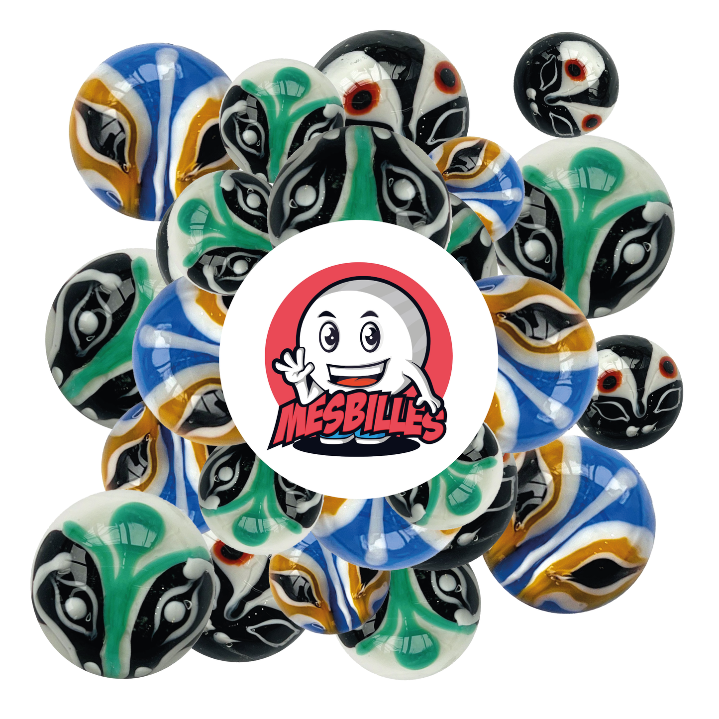 1 Murmeln Art Aloa Bleu 16 mm
