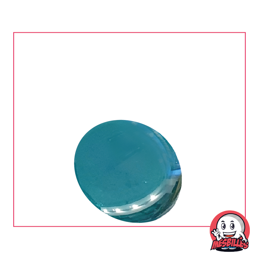1 Flache Murmel 30 mm Irisierend Entenblau