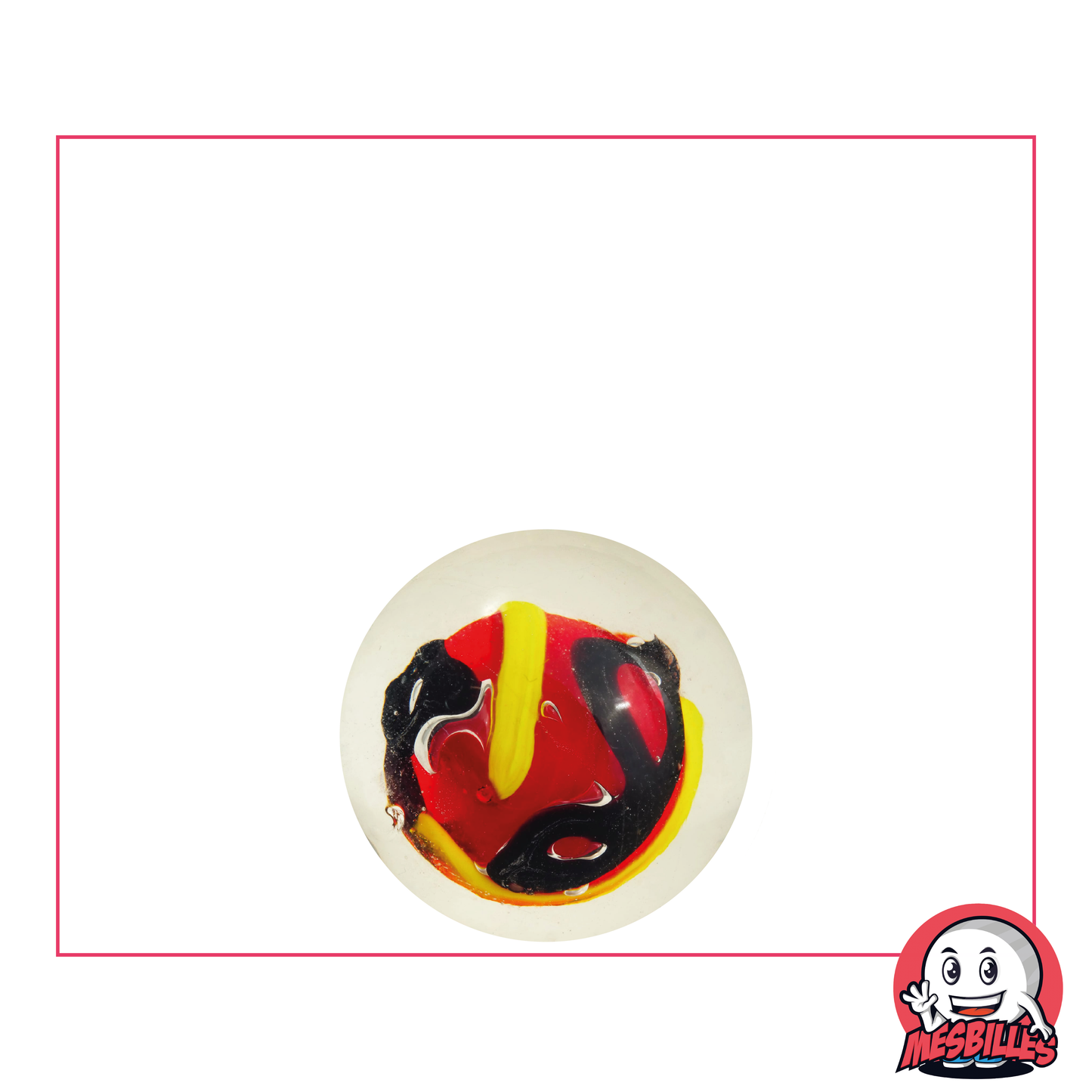 1 Murmel Kunst Rot 16 mm
