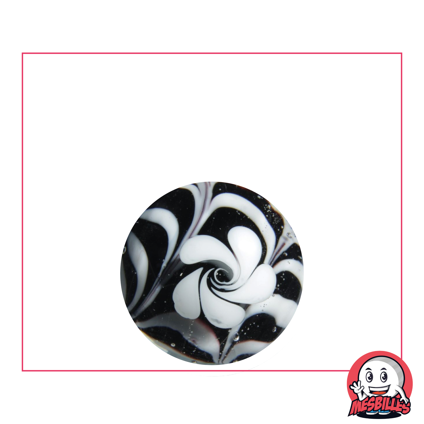 1 Murmel Art Fleur Noire 22 mm
