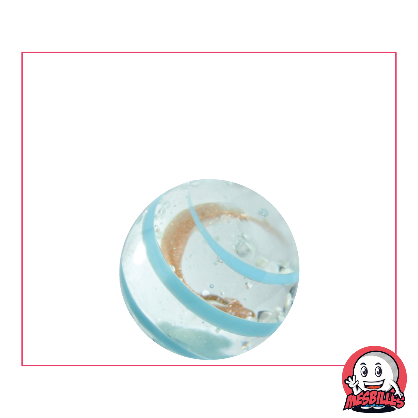 1 Murmel Kunst Tourbillon phosphoreszierend hellblau 25 mm