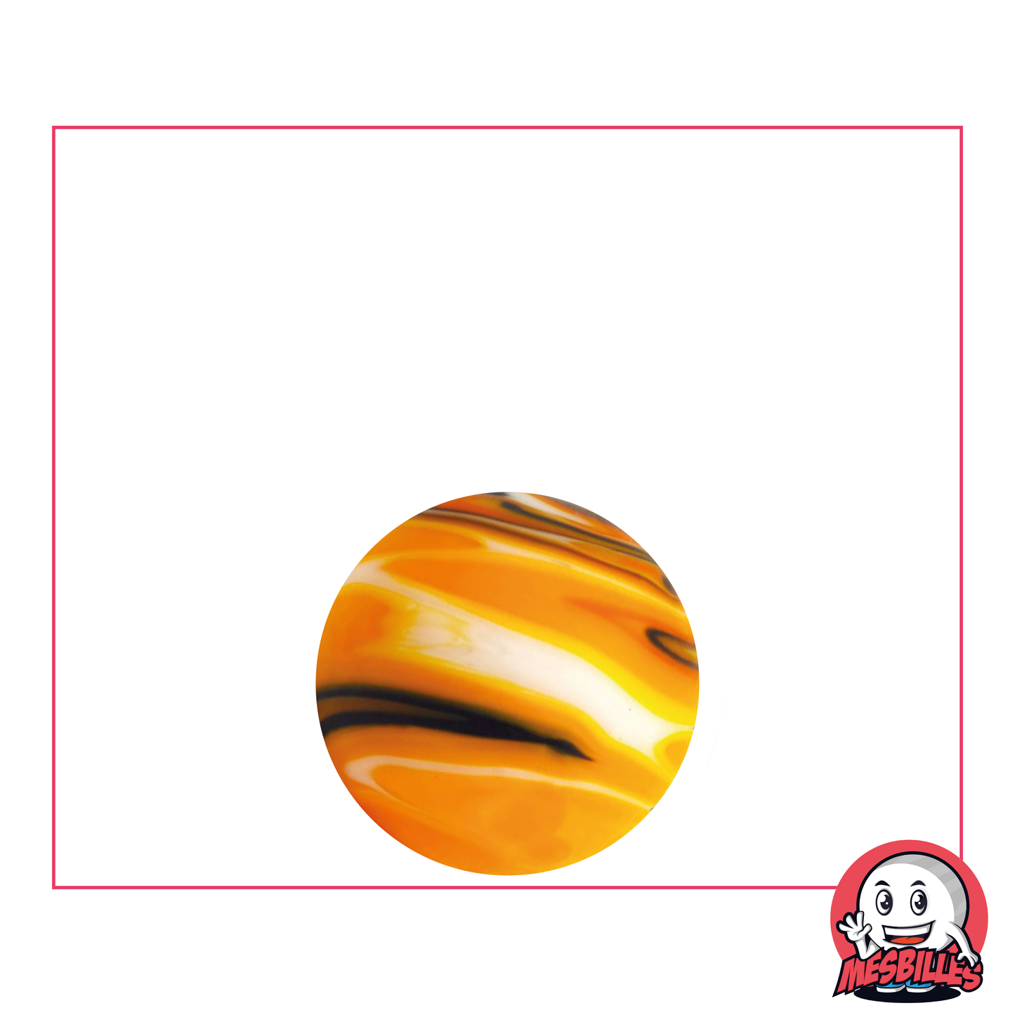 1 Murmel Kunst Sandsturm Orange 16 mm