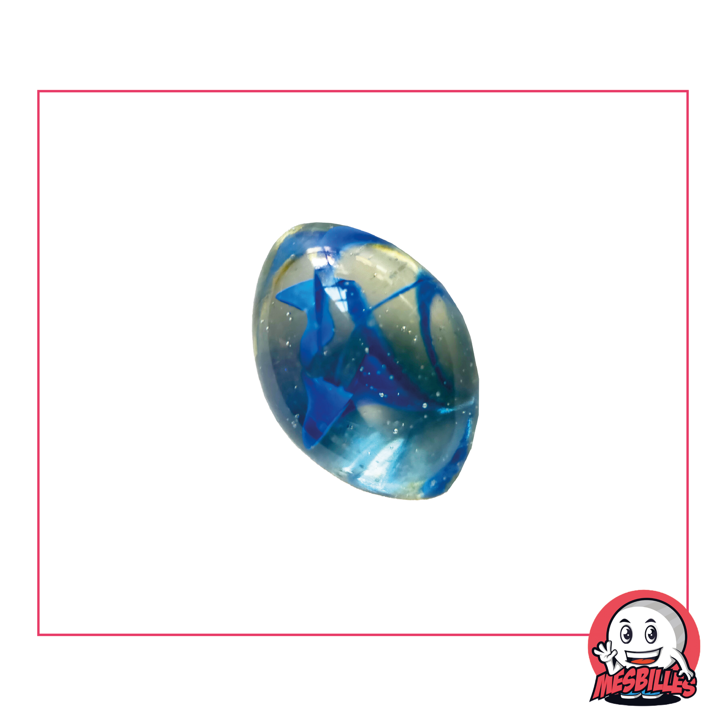 1 Murmeln Rugby Blau Verwirbelt