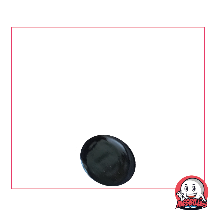 1 Flache Murmel 12 mm Perle Schwarz