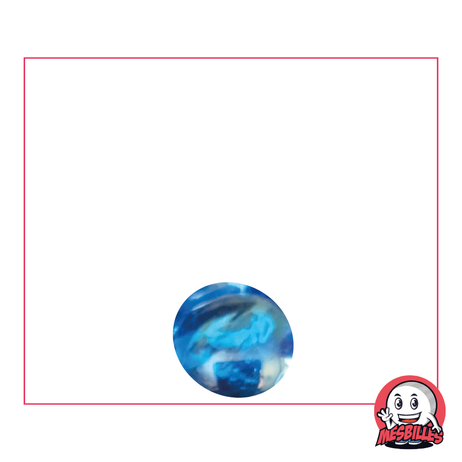 1 Murmeln Flach 12 mm Irisierend Hellblau