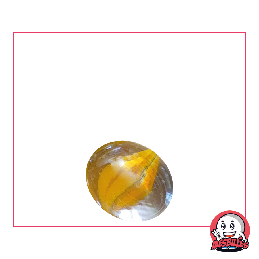1 Flache Murmel Verwirbelt Orange 18 mm