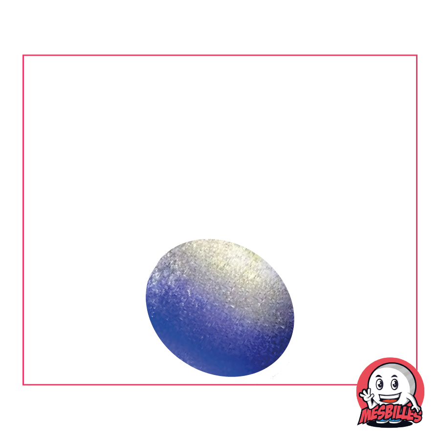 1 Flache Murmel 18 mm Givré Blau-Nacht