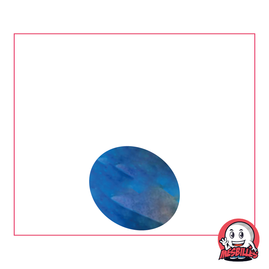 1 Flache Murmel 18 mm Irisée Blau