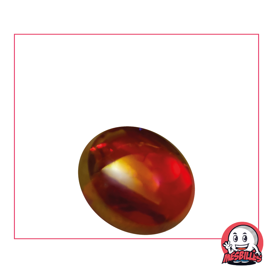 1 Murmeln Flach Irisierend Rot 30 mm