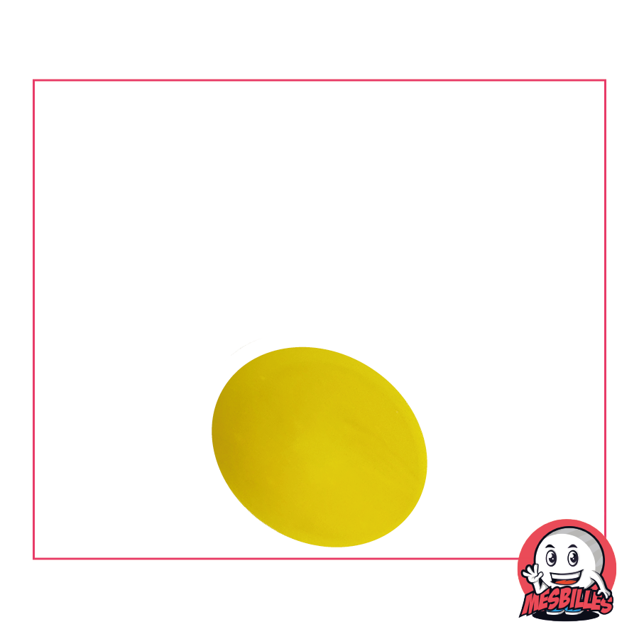 1 Flache Murmel 18 mm Gelbe Perle