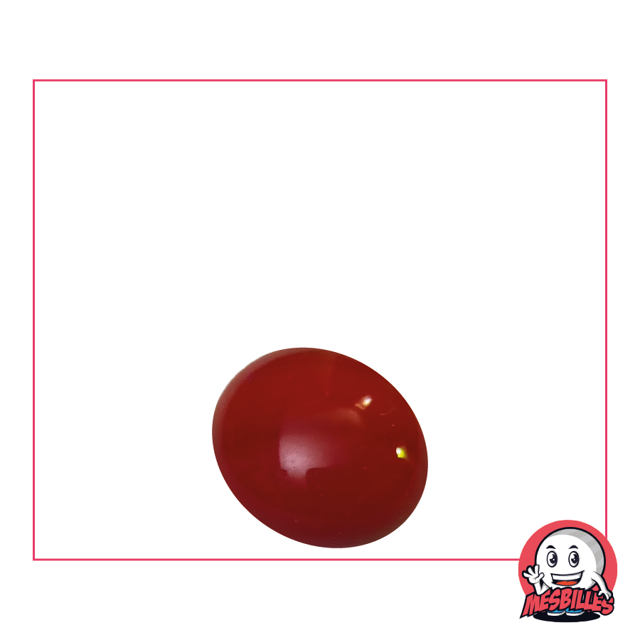 1 Flache Murmel 18 mm Rote Perle