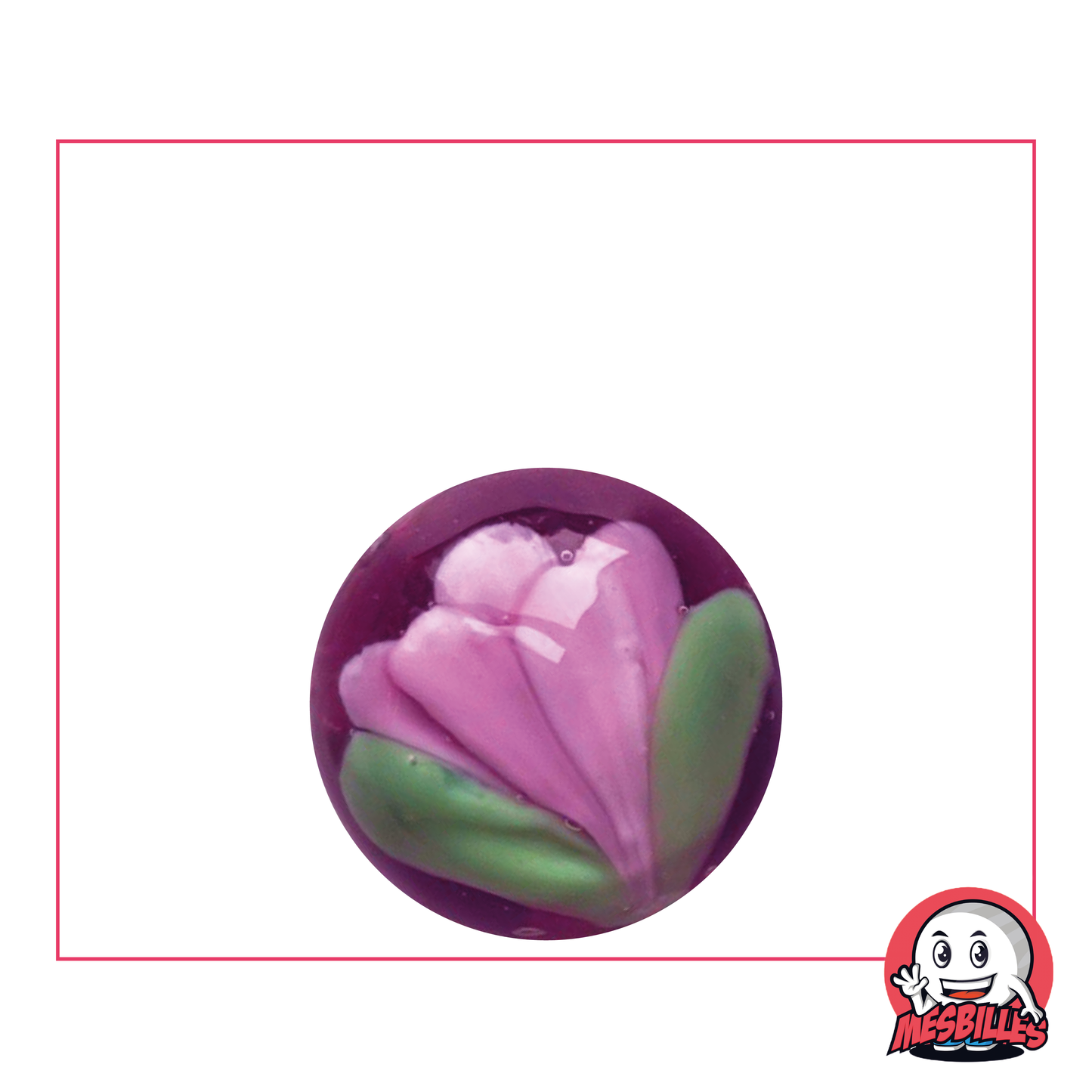 1 Murmeln Kunst Tulpe Violett 22 mm