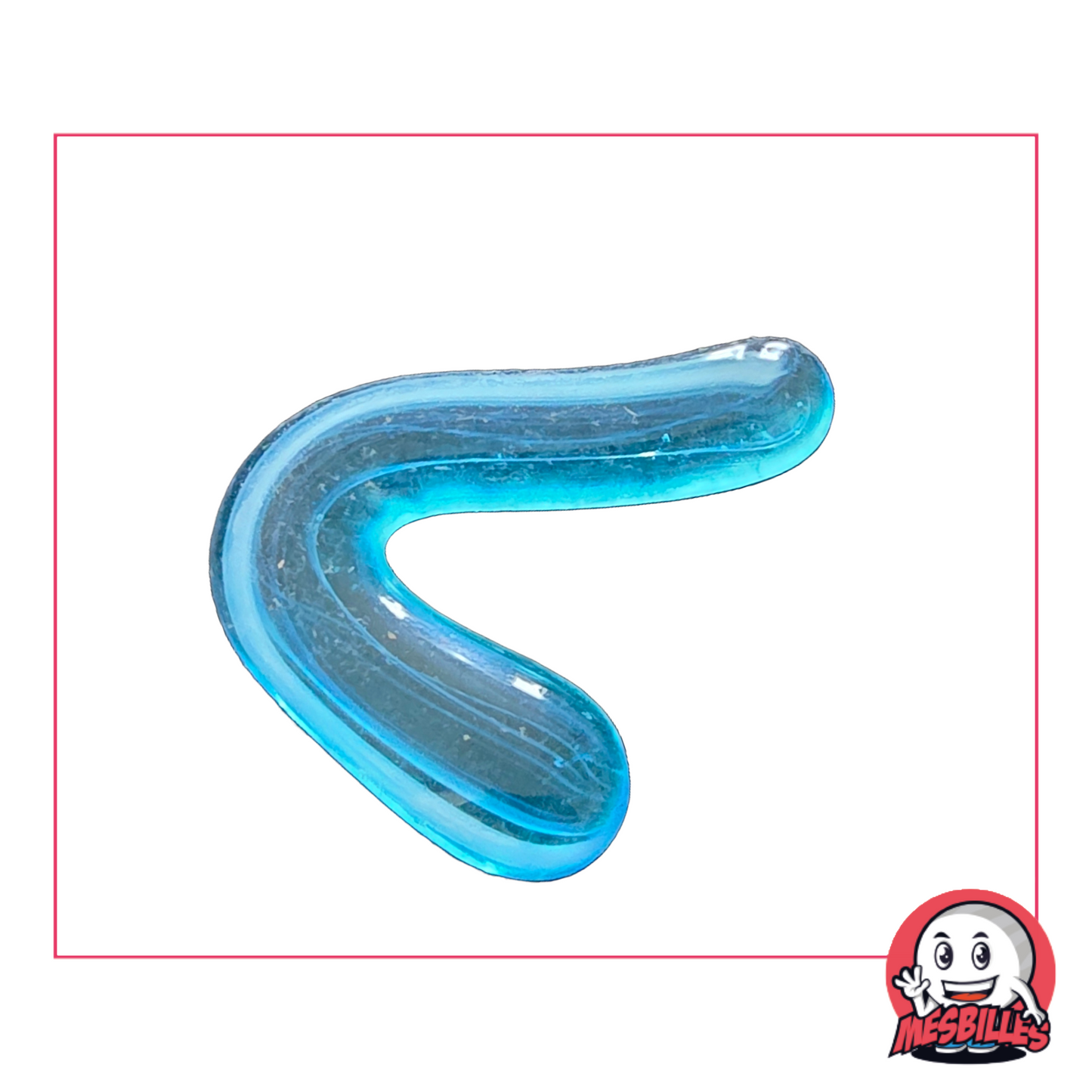 Flache Murmeln Virevolte blau – Einzigartige und zarte Form aus Glas