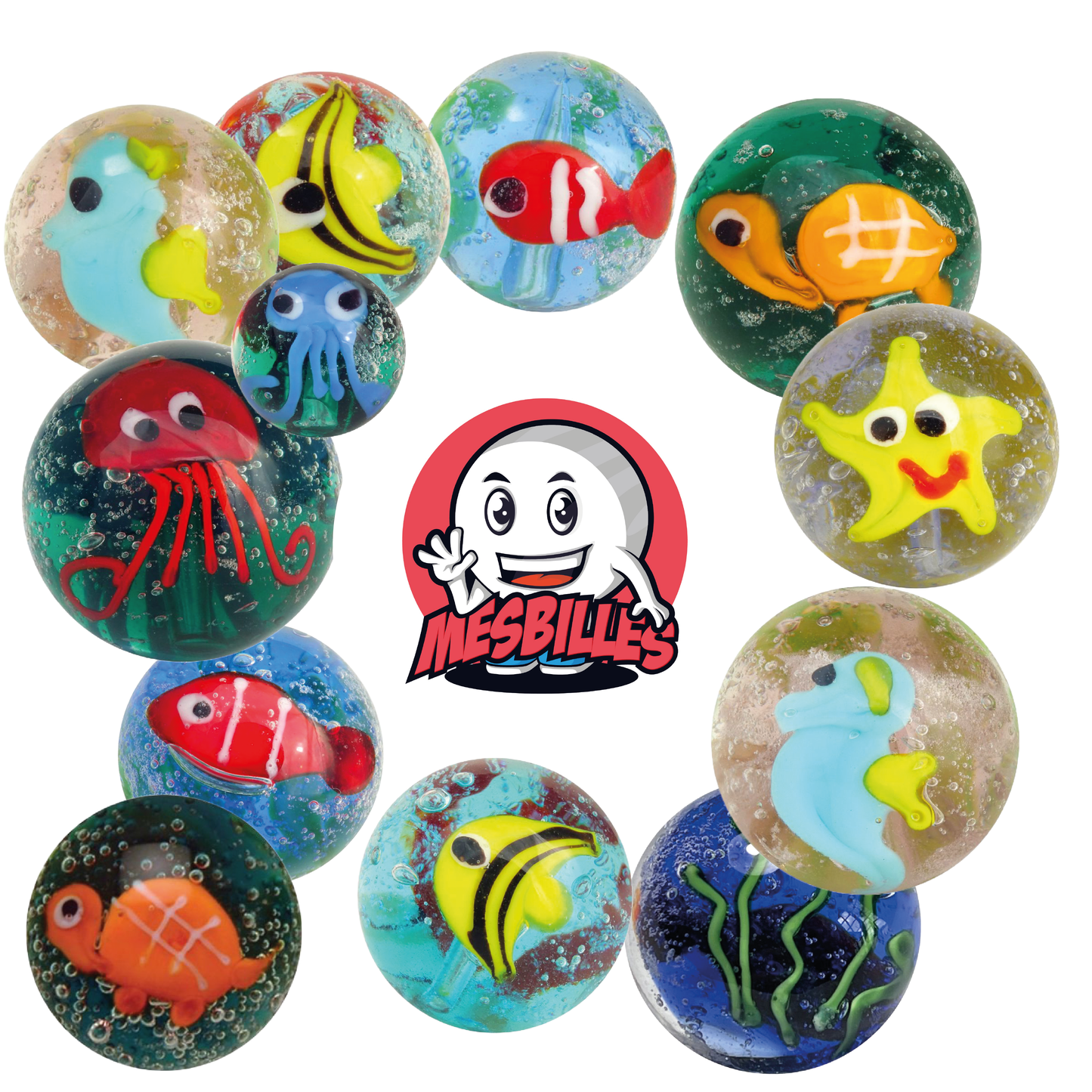1 Murmel Art Hippocampe 16 mm
