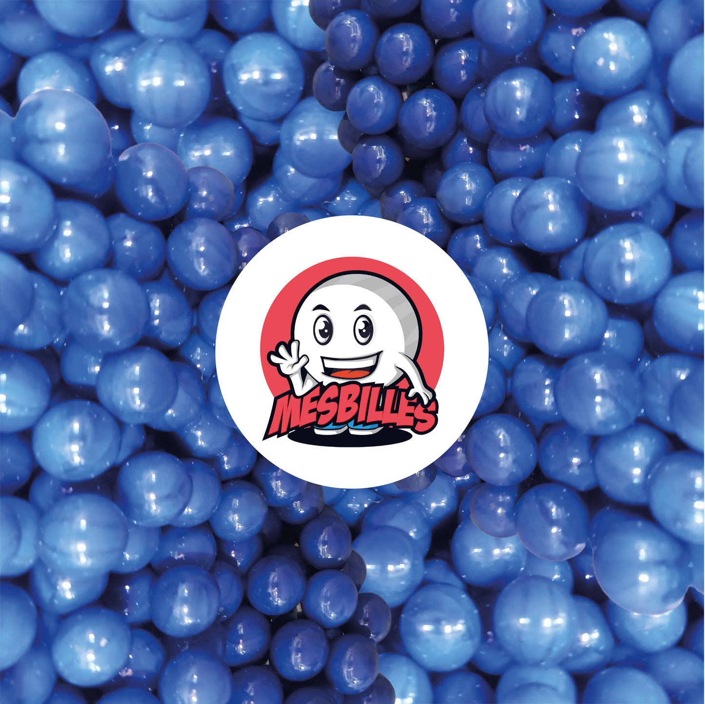 1 Murmeln Blau Perlmutt 22 mm