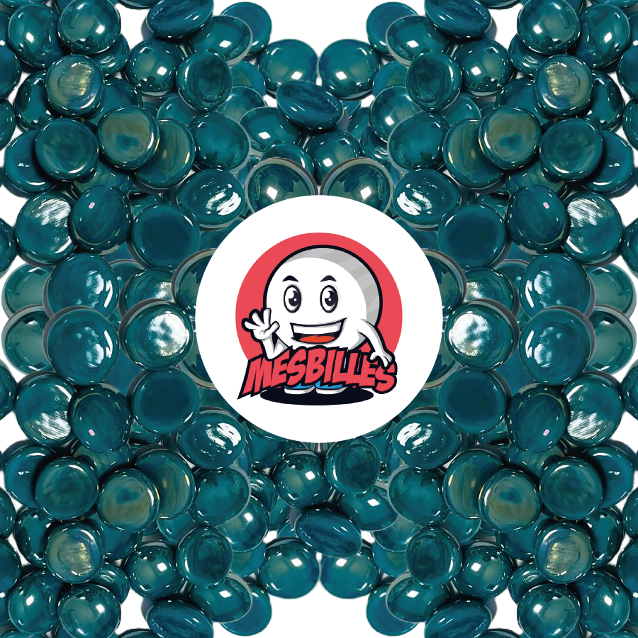 1 Flache Murmel 18 mm Glänzend Blau-Grün