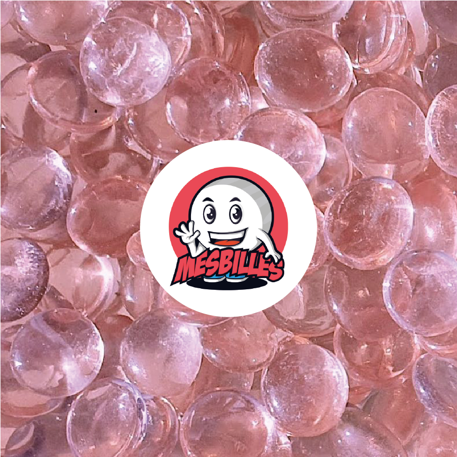 1 Flache Murmel 18 mm Lupe Rosé-hell