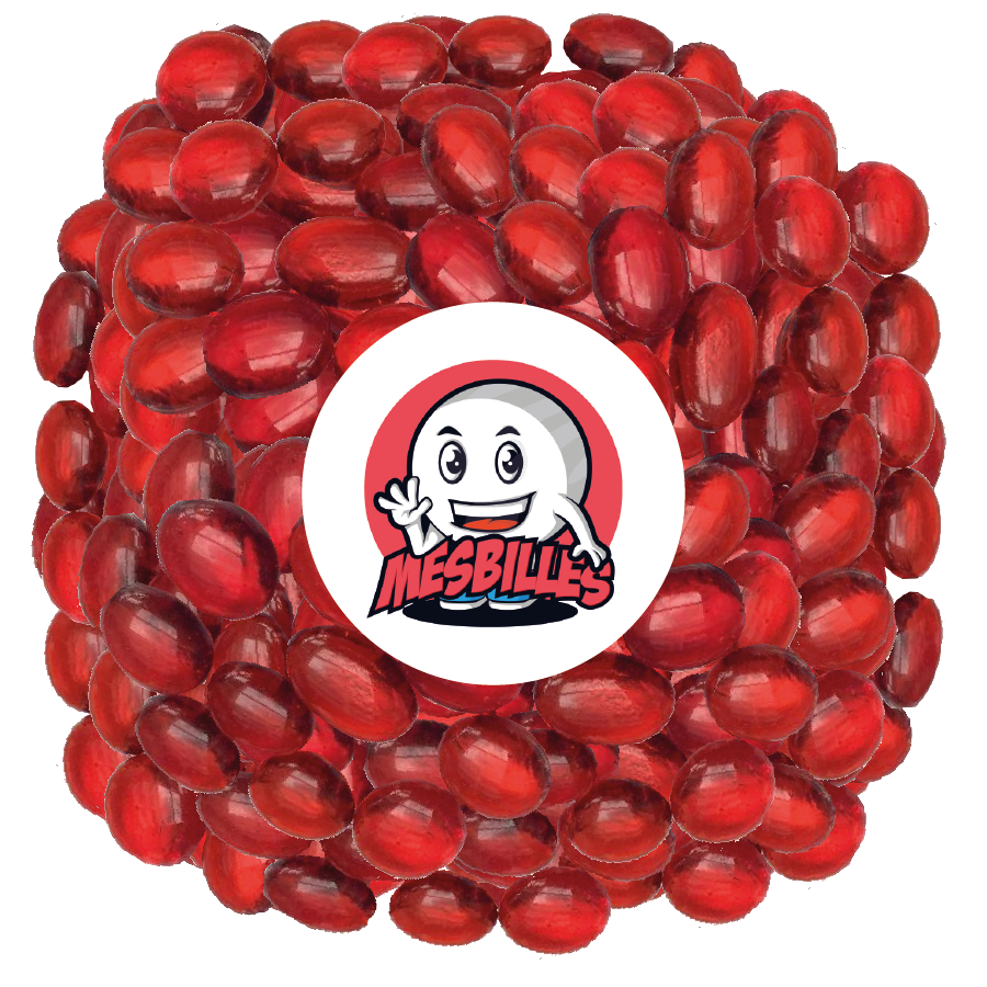 1 Flache Murmel 18 mm Rote Lupe