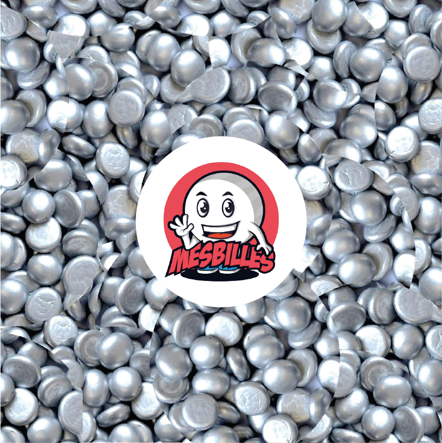 1 Flache Murmel 18 mm Metallisiert Silber