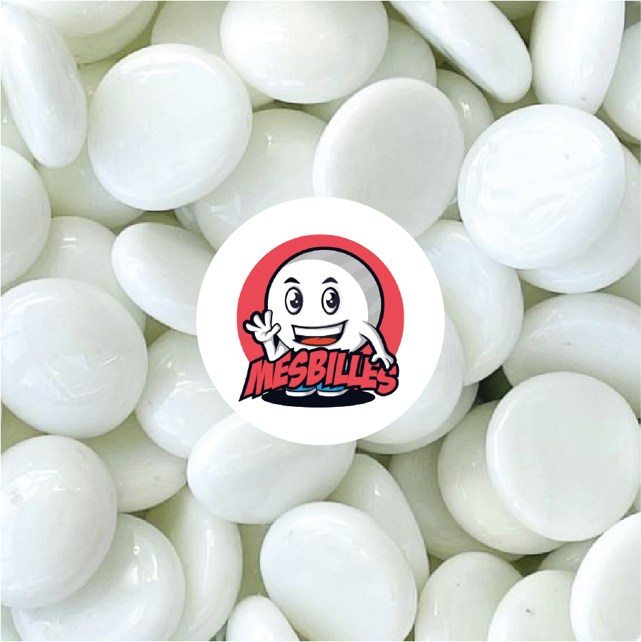 1 Flache Murmeln 12 mm Perle Weiß
