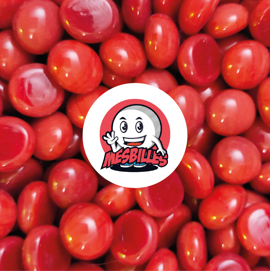 1 Flache Murmel 12 mm Perle Rot
