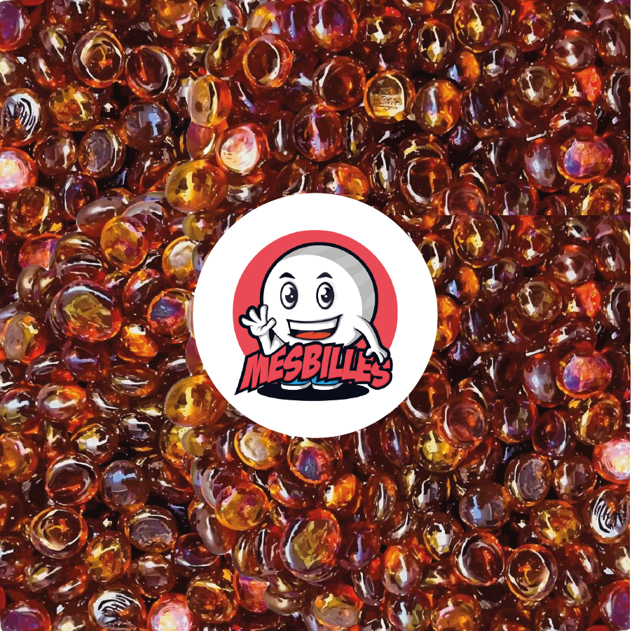 1 Murmeln Flach 12 mm Irisierend Orange