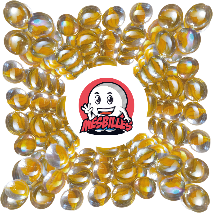 1 Flache Murmel Verwirbelt Orange 18 mm