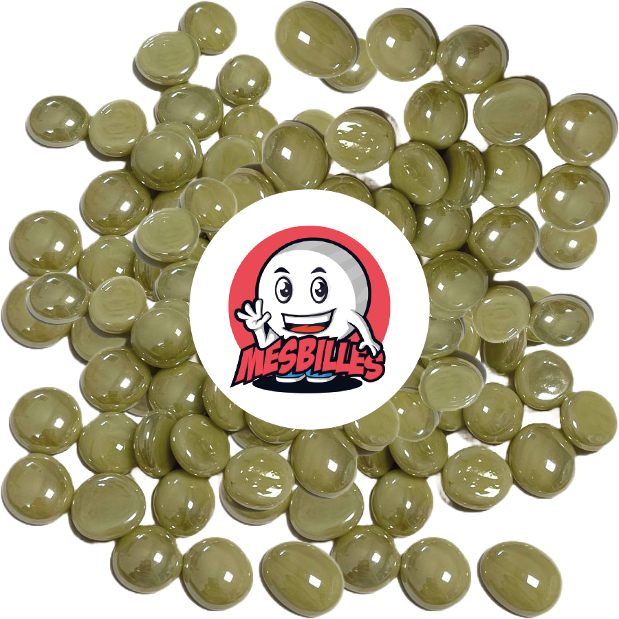 1 Flache Murmel 18 mm Glänzendes Beige