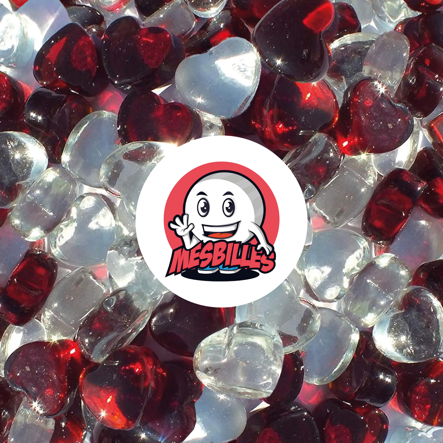 1 Murmeln Herz Rot