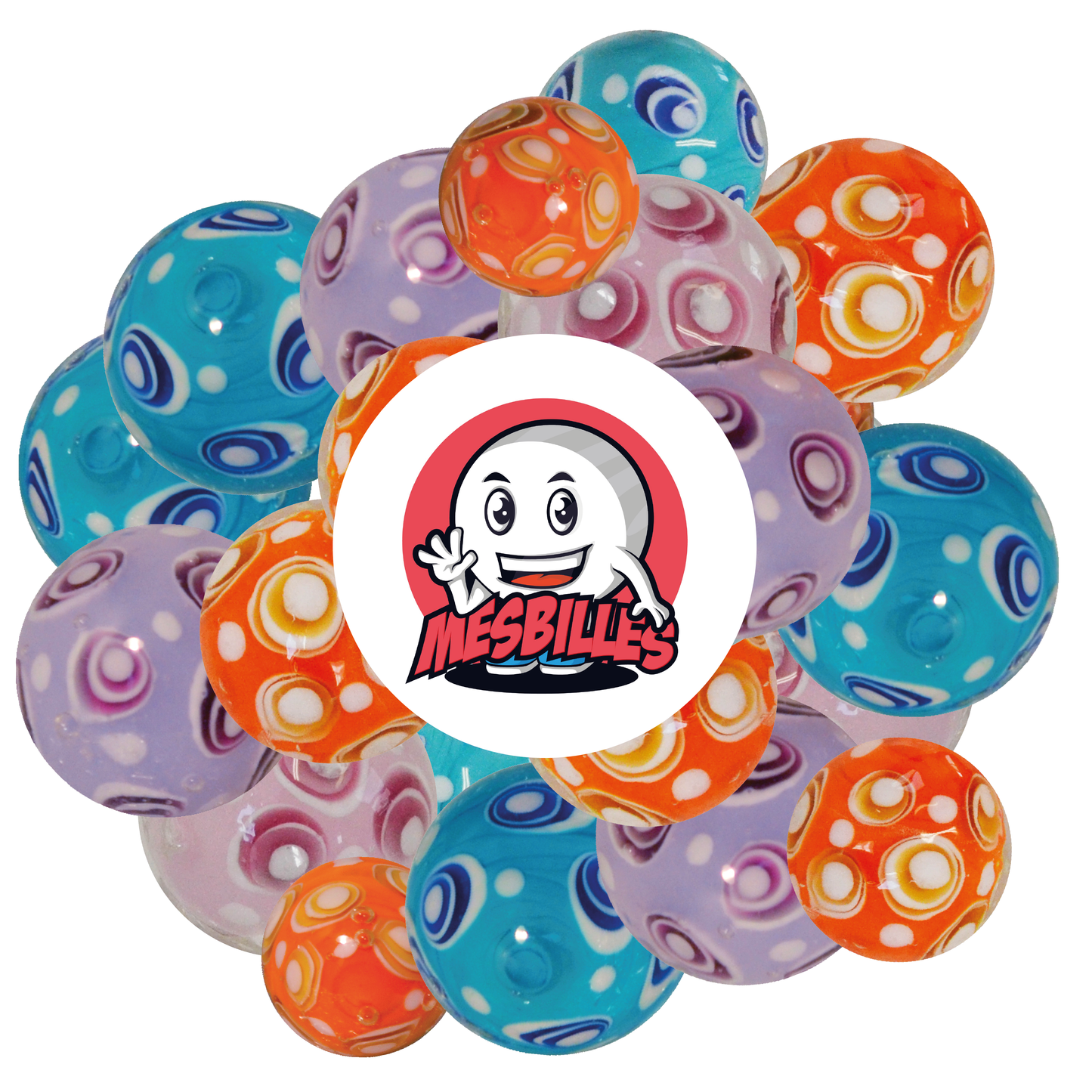 1 Murmeln Kunst Bubble Rosa 22 mm