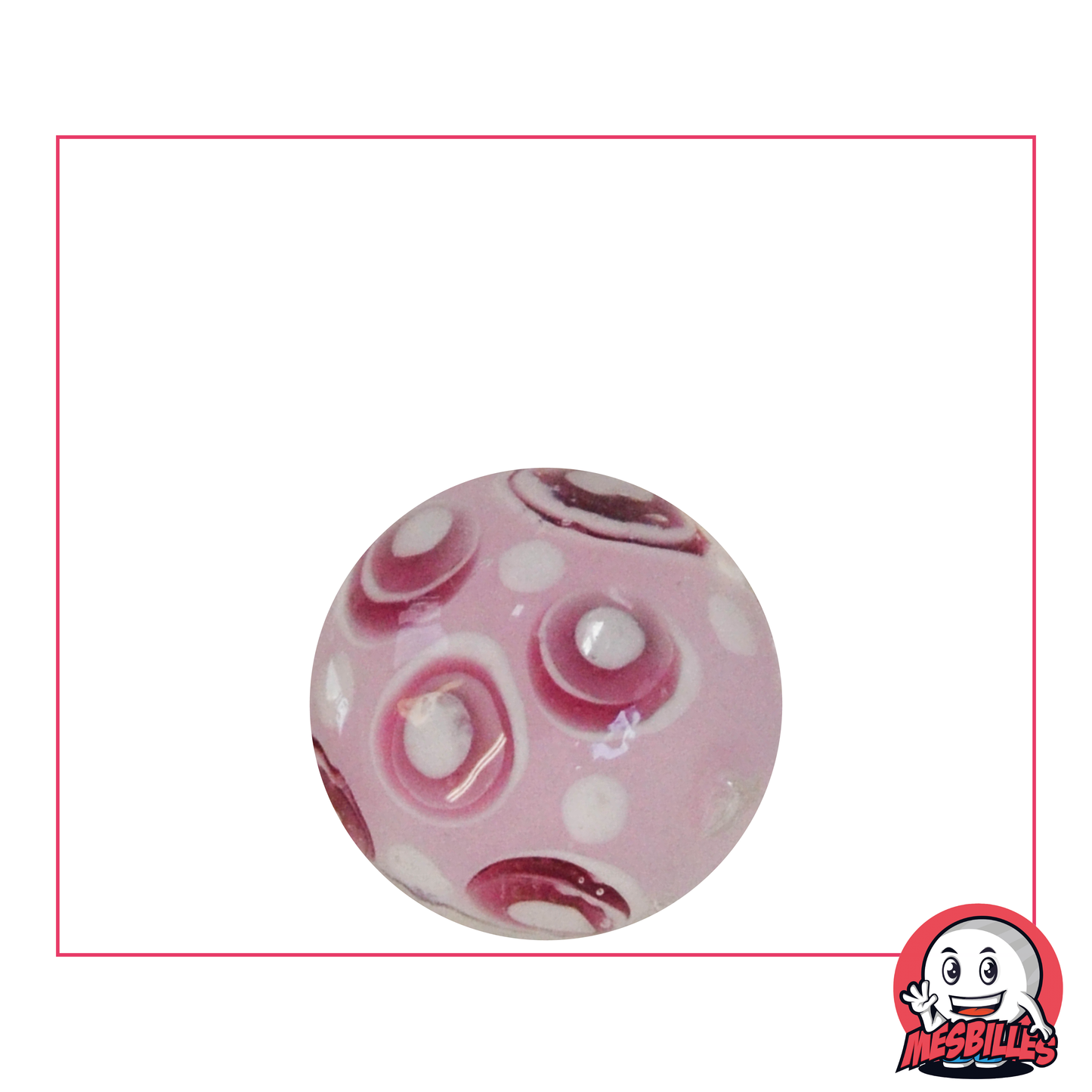 1 Murmeln Kunst Bubble Rosa 22 mm