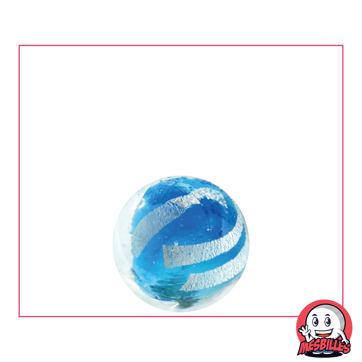 1 Murmeln Kunst Käfig Silber Blau 16 mm