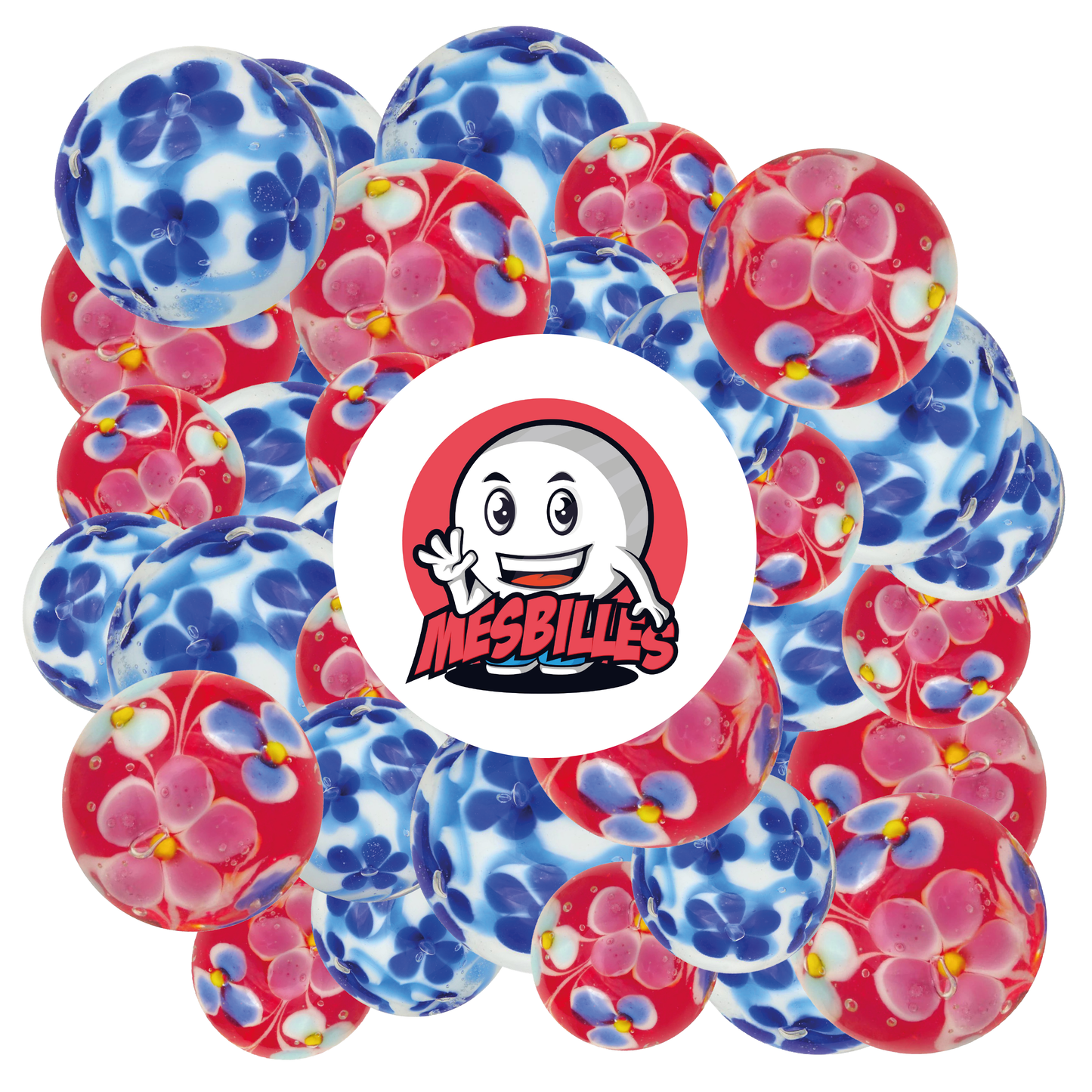 1 Murmel Art Daisy Blau 16 mm