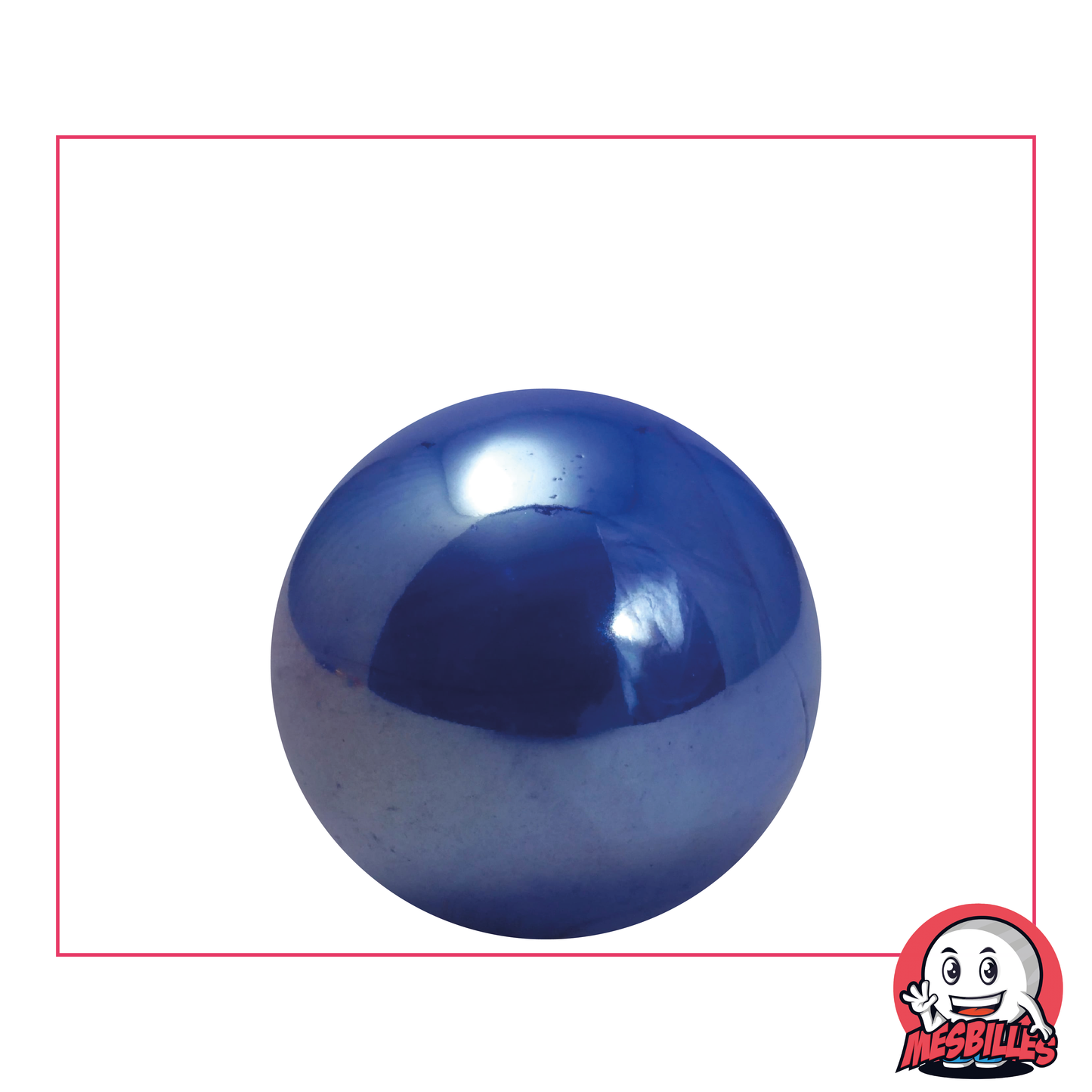 Murmeln Glänzend 25 mm - Glas Opak und Glänzend Perlblau - MeineMurmeln