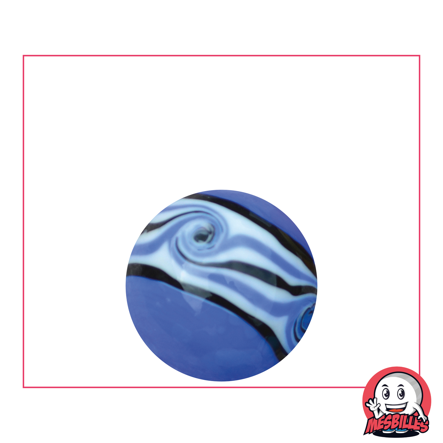 1 Murmeln Kunst Hawaii Blau 22 mm