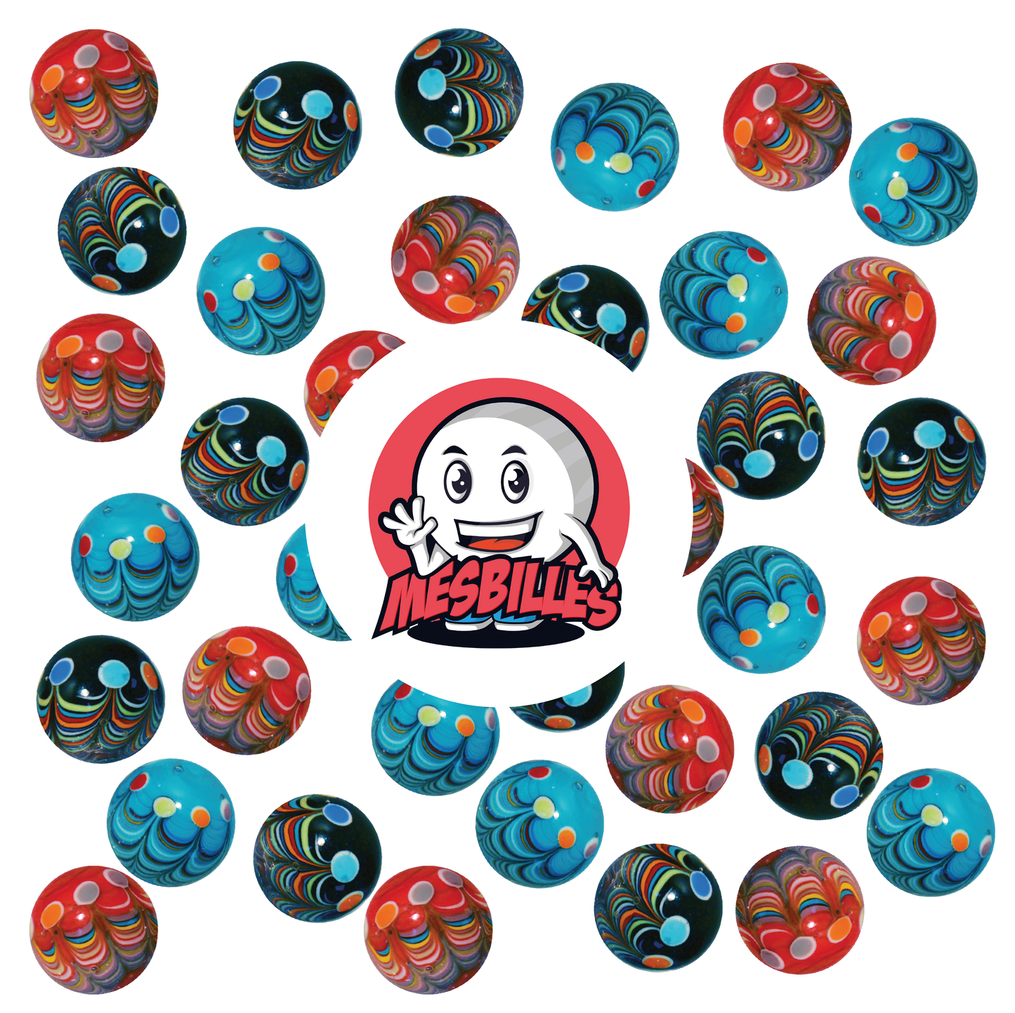 1 Murmeln Art Joker Rot 16 mm