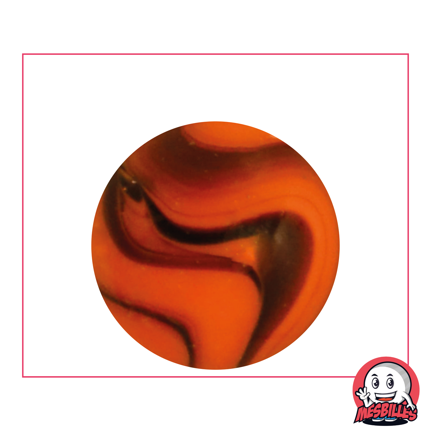 Murmeln Jupiter 35 mm in Orange mit braunen Streifen – MeineMurmeln