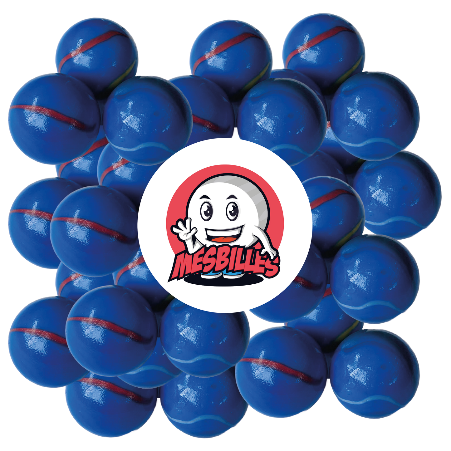 Diese Murmel ist ein unverzichtbarer Klassiker in der Welt der Murmeln: die Murmel Porzellan Blau.