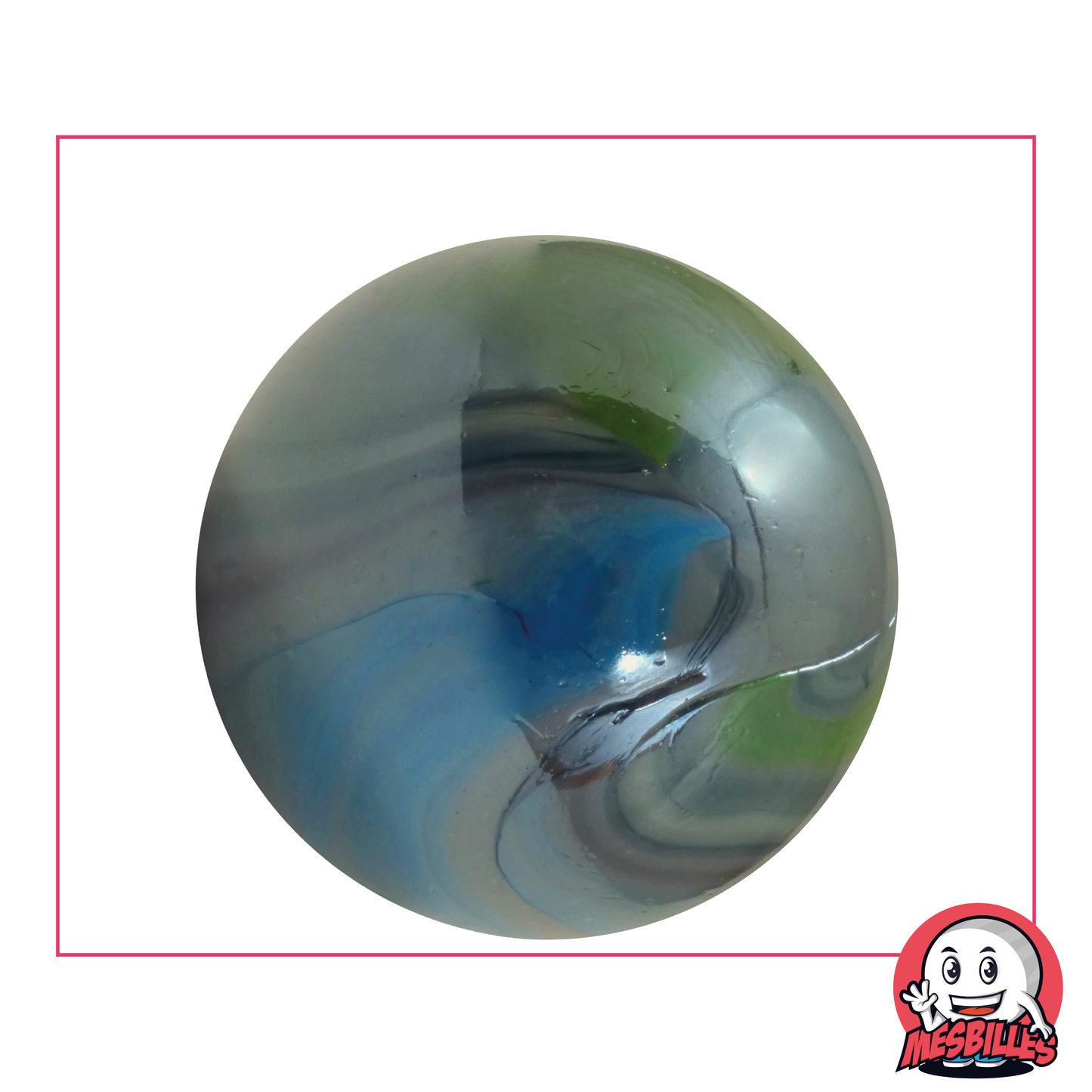 Murmeln Orage, opak und glänzend, perlmuttfarben, 42 mm - MeineMurmeln