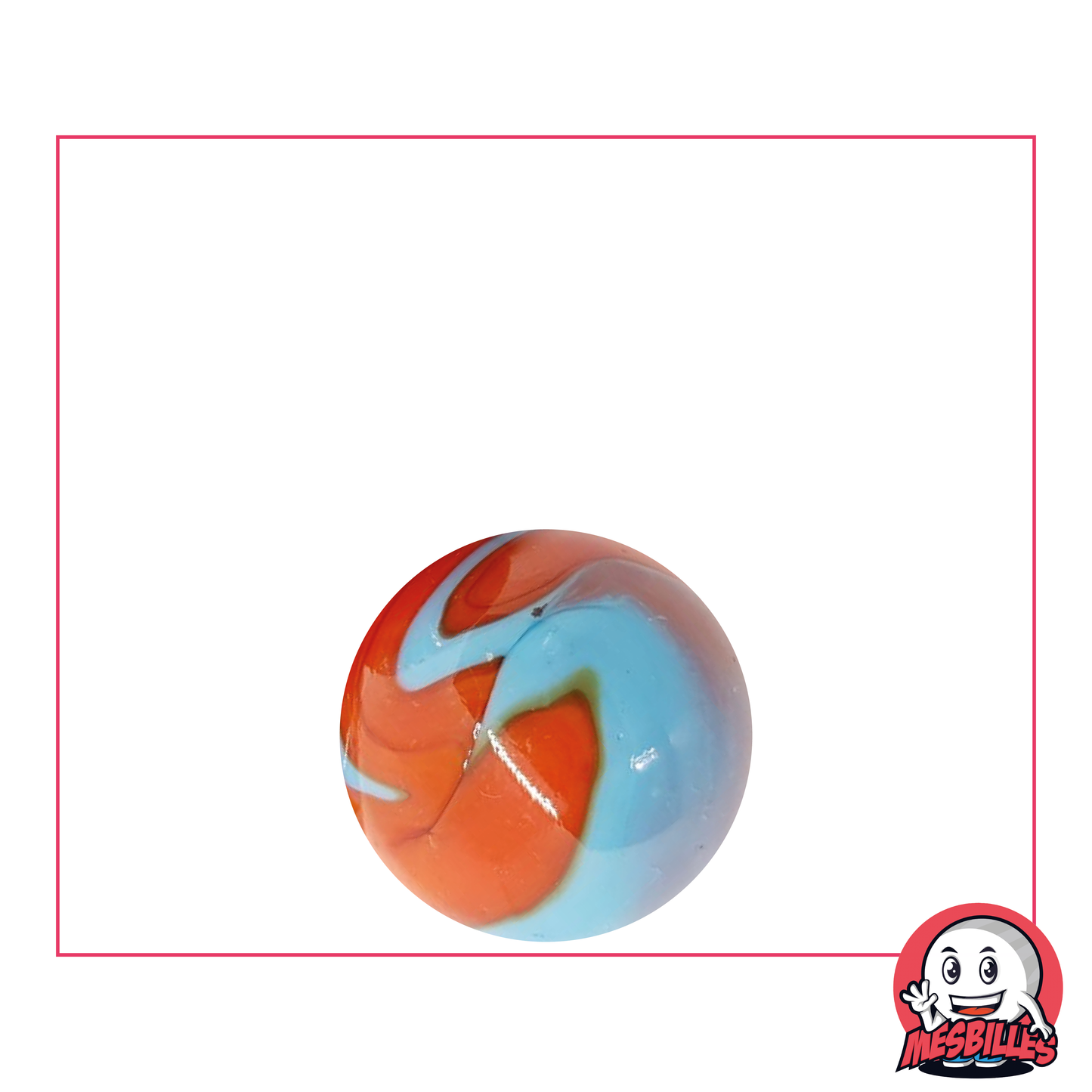 Murmeln 16 mm orange und türkis opak - MeineMurmeln