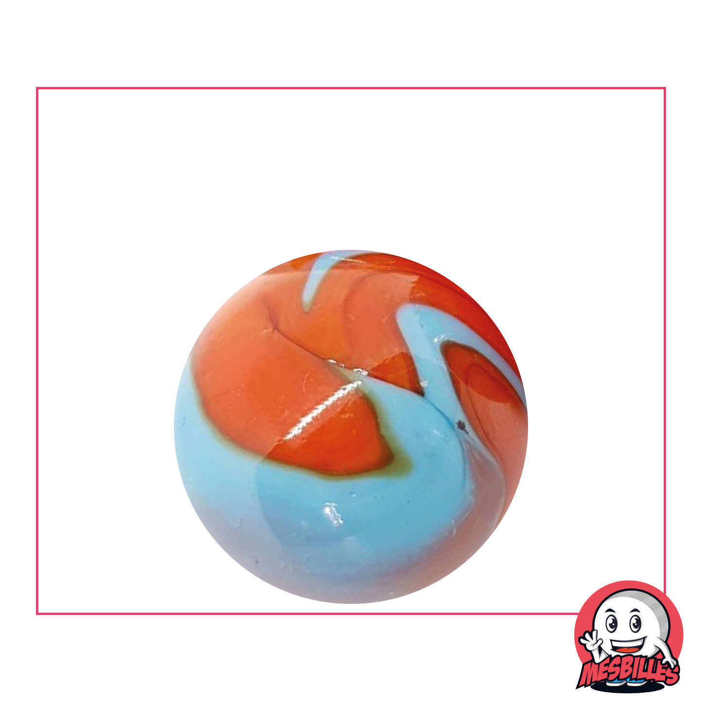 Murmeln 25 mm orange und türkis opak - MeineMurmeln