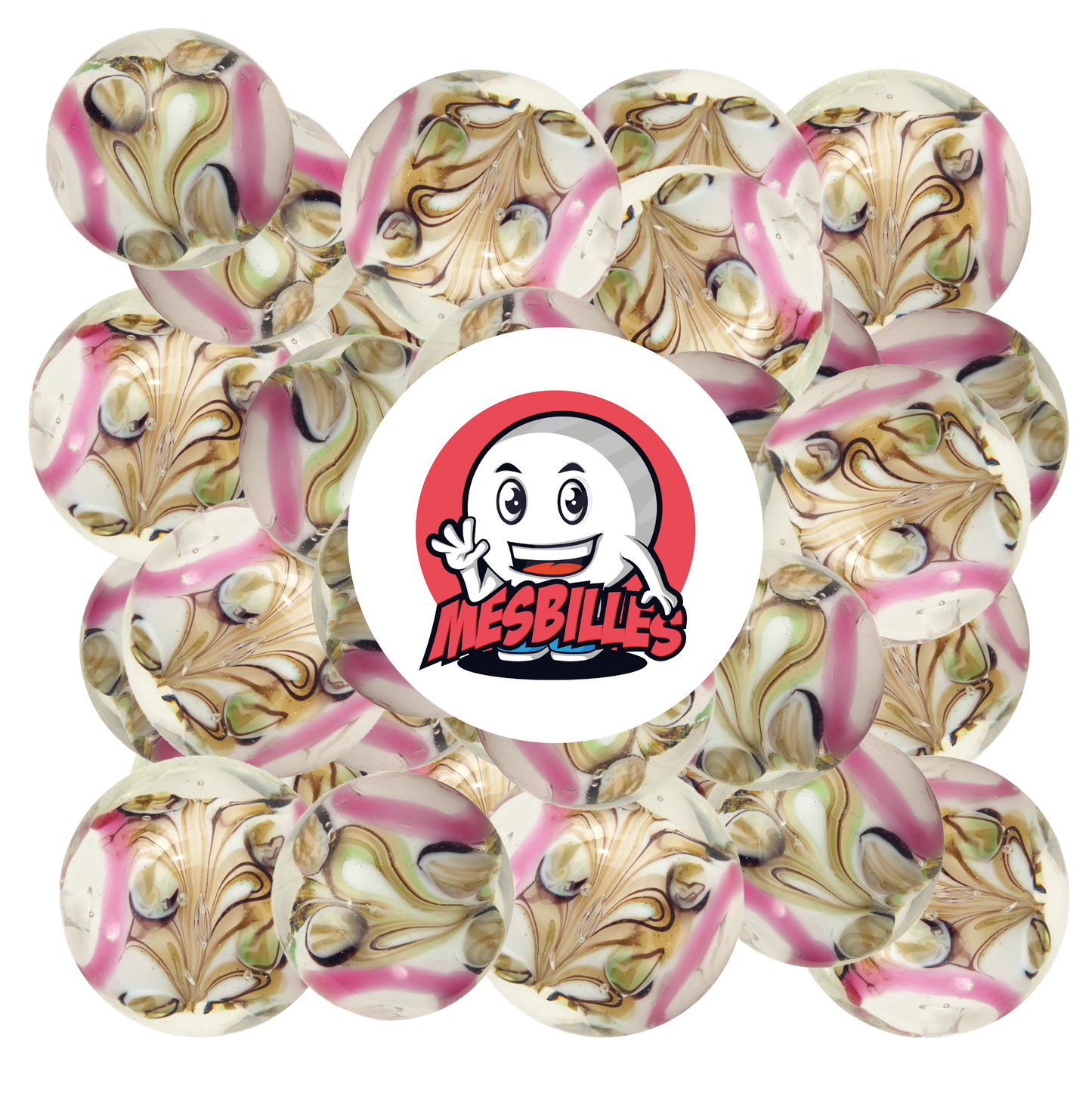 1 Murmel Art Pastellrose 16 mm