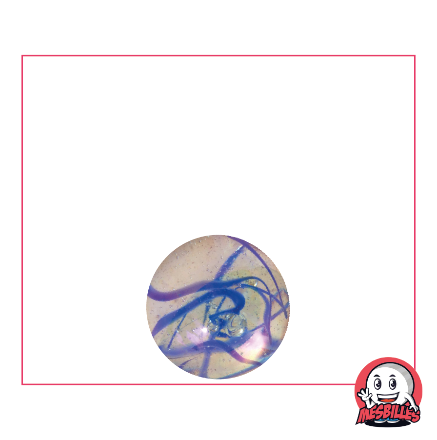 Murmeln mit blauem Band 14 mm, Murmeln aus transluzentem Glas mit farbigen Streifen – MeineMurmeln