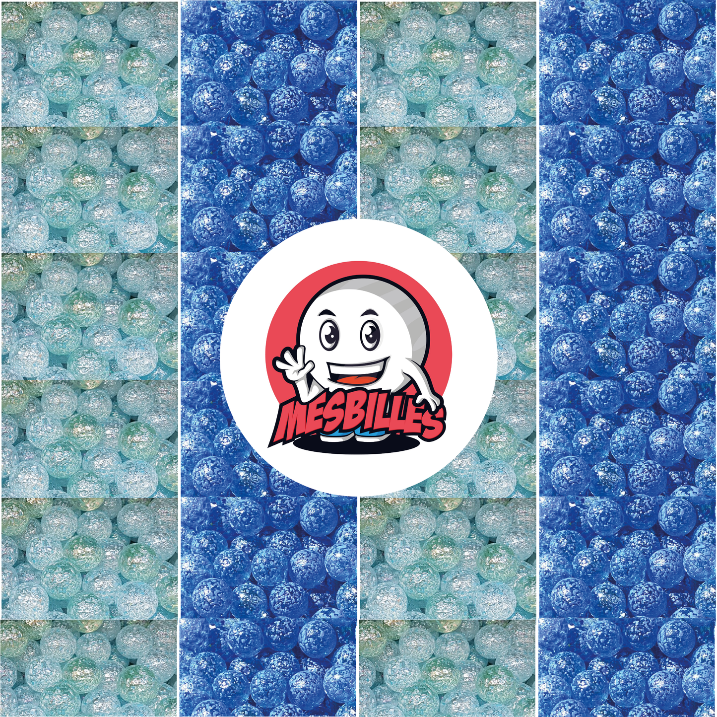 1 Murmeln Nugget Blau 12 mm